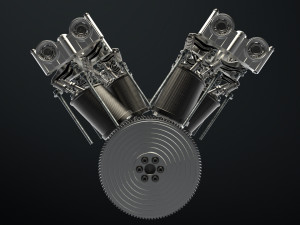 W8 Engine Working Animated 3D मॉडल