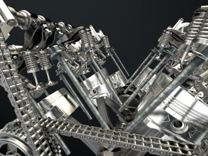 W8 Engine Working Animated 3D मॉडल