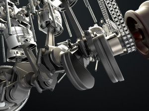 W8 Engine Working Animated 3D मॉडल