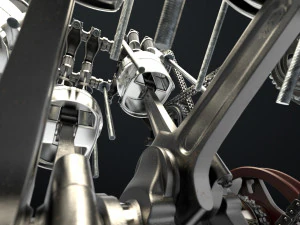 W8 Engine Working Animated 3D Model