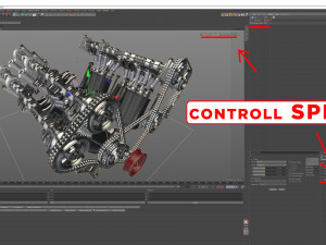 W8 Engine Working Animated 3D मॉडल