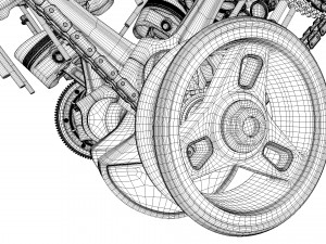 W8 Engine Working Animated 3D मॉडल