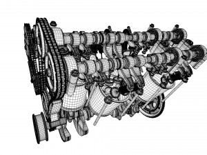 W8 Engine Working Animated 3D मॉडल
