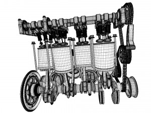 W8 Engine Working Animated 3D मॉडल