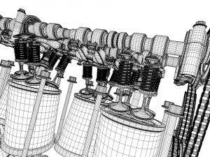 W8 Engine Working Animated 3D मॉडल