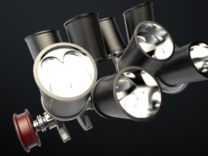 W8 Engine Working Animated 3Dモデル