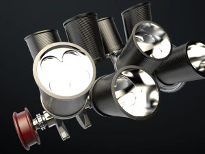 W8 Engine Working Animated 3D Model