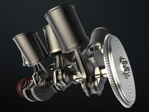 W8 Engine Working Animated 3Dモデル