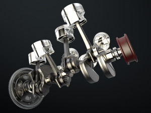 W8 Engine Working Animated 3Dモデル