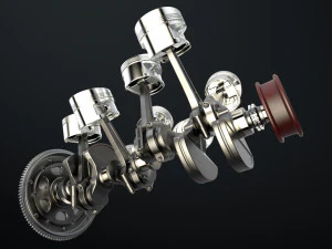 W8 Engine Working Animated 3D Model