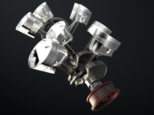 W8 Engine Working Animated 3Dモデル