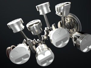W8 Engine Working Animated 3Dモデル