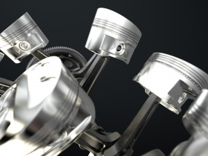 W8 Engine Working Animated 3Dモデル