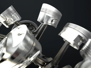 W8 Engine Working Animated 3D Model