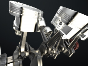 W8 Engine Working Animated 3Dモデル