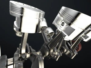 W8 Engine Working Animated 3D Model