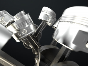 W8 Engine Working Animated 3Dモデル