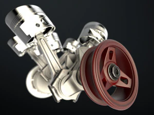 W8 Engine Working Animated 3D Model