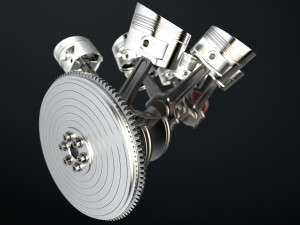 W8 Engine Working Animated 3Dモデル