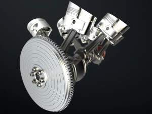 W8 Engine Working Animated 3D Model