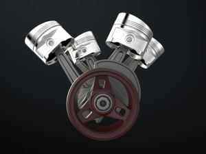 W8 Engine Working Animated 3Dモデル