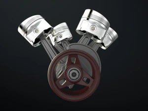 W8 Engine Working Animated 3D Model