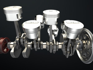 W8 Engine Working Animated 3Dモデル
