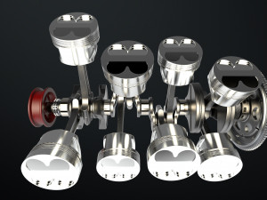 W8 Engine Working Animated 3Dモデル