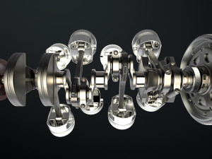 W8 Engine Working Animated 3Dモデル