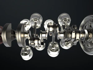 W8 Engine Working Animated 3D Model