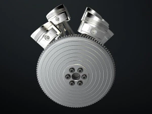 W8 Engine Working Animated 3D Model