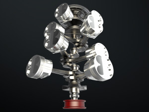 W8 Engine Working Animated 3Dモデル
