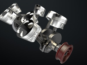 W8 Engine Working Animated 3Dモデル