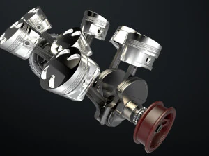 W8 Engine Working Animated 3D Model