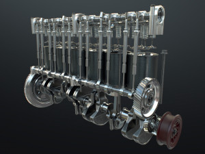 INLINE6 Engine Working Animated 3D मॉडल