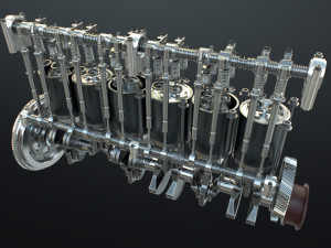 INLINE6 Engine Working Animated 3D मॉडल