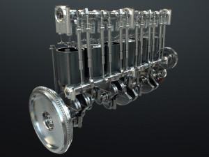 INLINE6 Engine Working Animated 3D मॉडल
