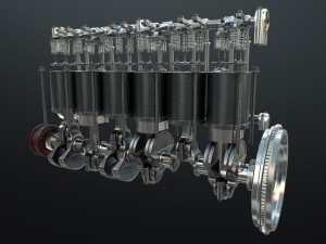 INLINE6 Engine Working Animated 3D मॉडल