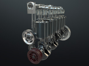 INLINE6 Engine Working Animated 3D मॉडल