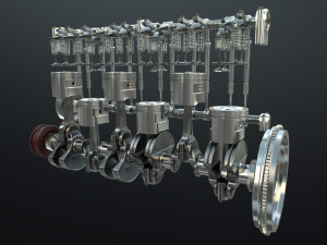 INLINE6 Engine Working Animated 3D मॉडल
