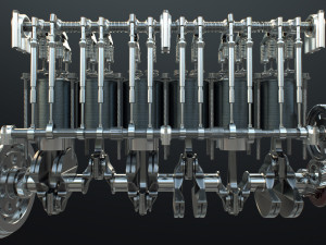 INLINE6 Engine Working Animated 3D मॉडल