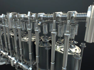 INLINE6 Engine Working Animated 3D Model