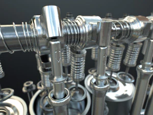 INLINE6 Engine Working Animated 3D Model