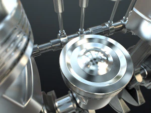 INLINE6 Engine Working Animated 3D Model