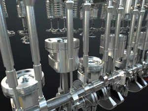 INLINE6 Engine Working Animated 3D Model