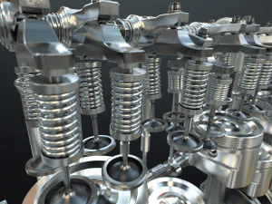 INLINE6 Engine Working Animated 3D Model