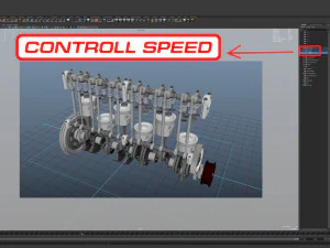 INLINE6 Engine Working Animated 3D Model