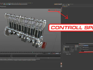 INLINE6 Engine Working Animated 3D Model