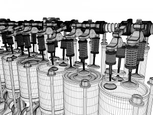 INLINE6 Engine Working Animated 3D Model