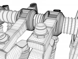 INLINE6 Engine Working Animated 3D Model